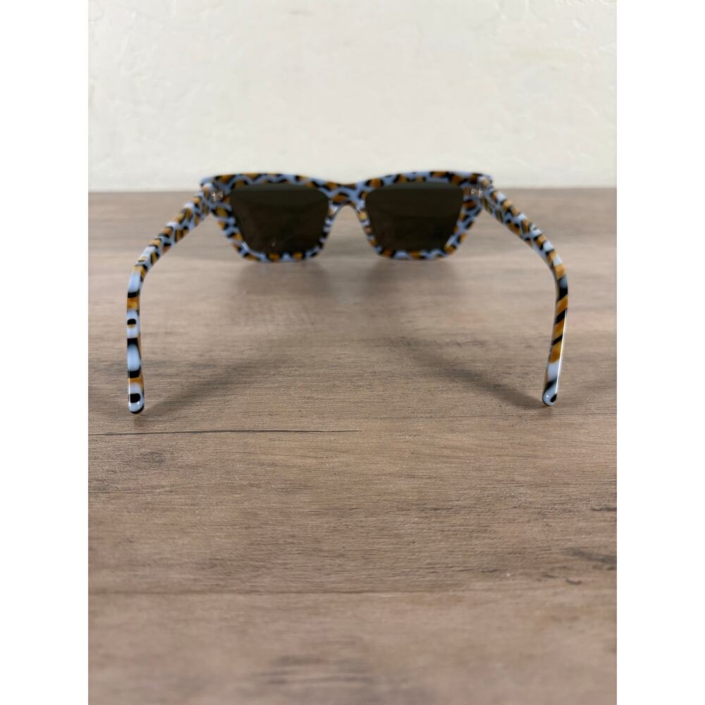 SAINT LAURENT 53MM Cat-Eye Sunglasses Blue Brown Gold- Case- Cloth- NEW - Picture 6 of 9